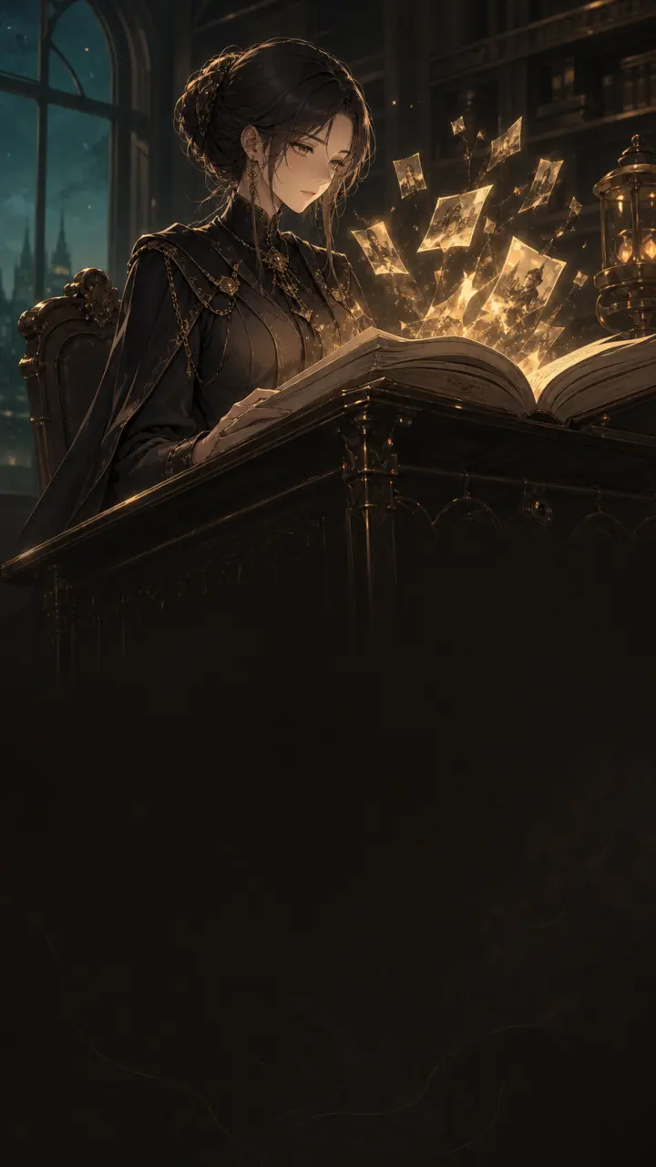 The Chronicle Keeper — Everlore key art of a scribe reading a glowing tome of memories